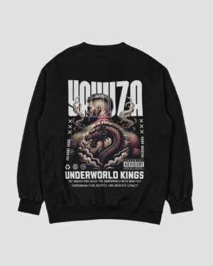 Black Front & Back Printed SweatShirt