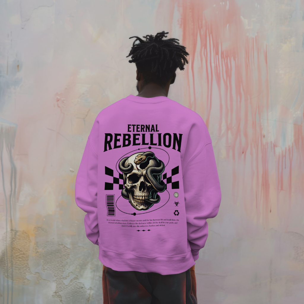 Purple Front & Back Printed Sweatshirt - Falkore