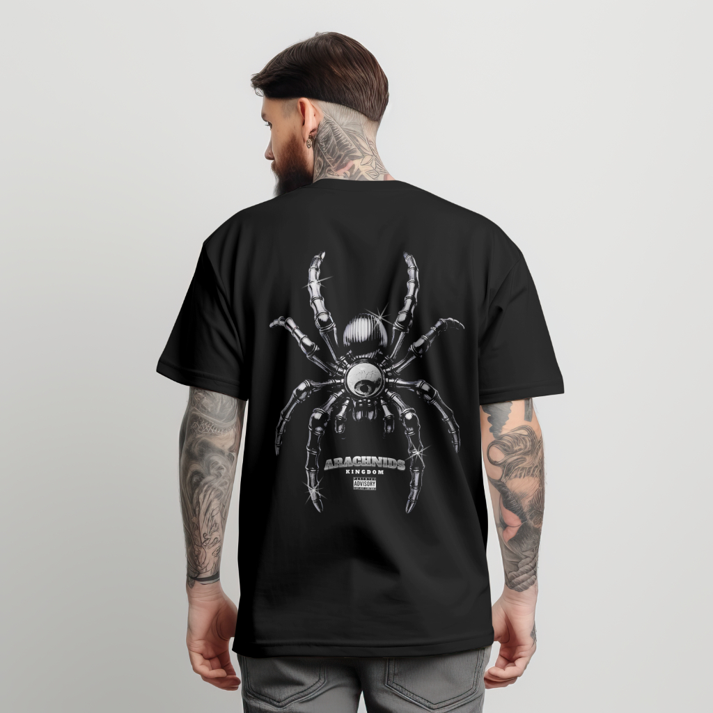 Black Spider Printed Oversized