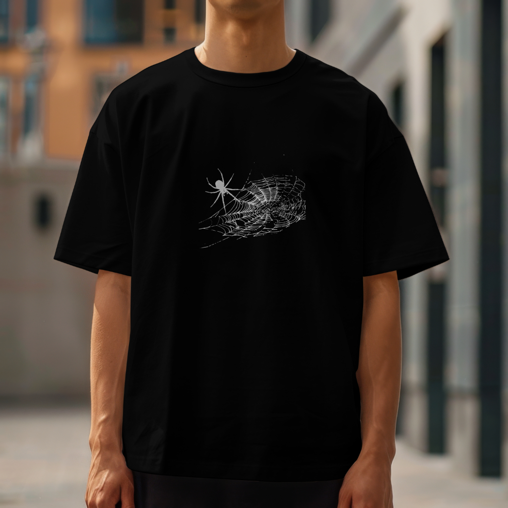 Black Spider Printed Oversized - Image 2