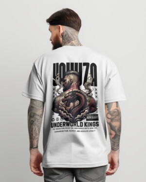 White Yakuza Printed Oversize