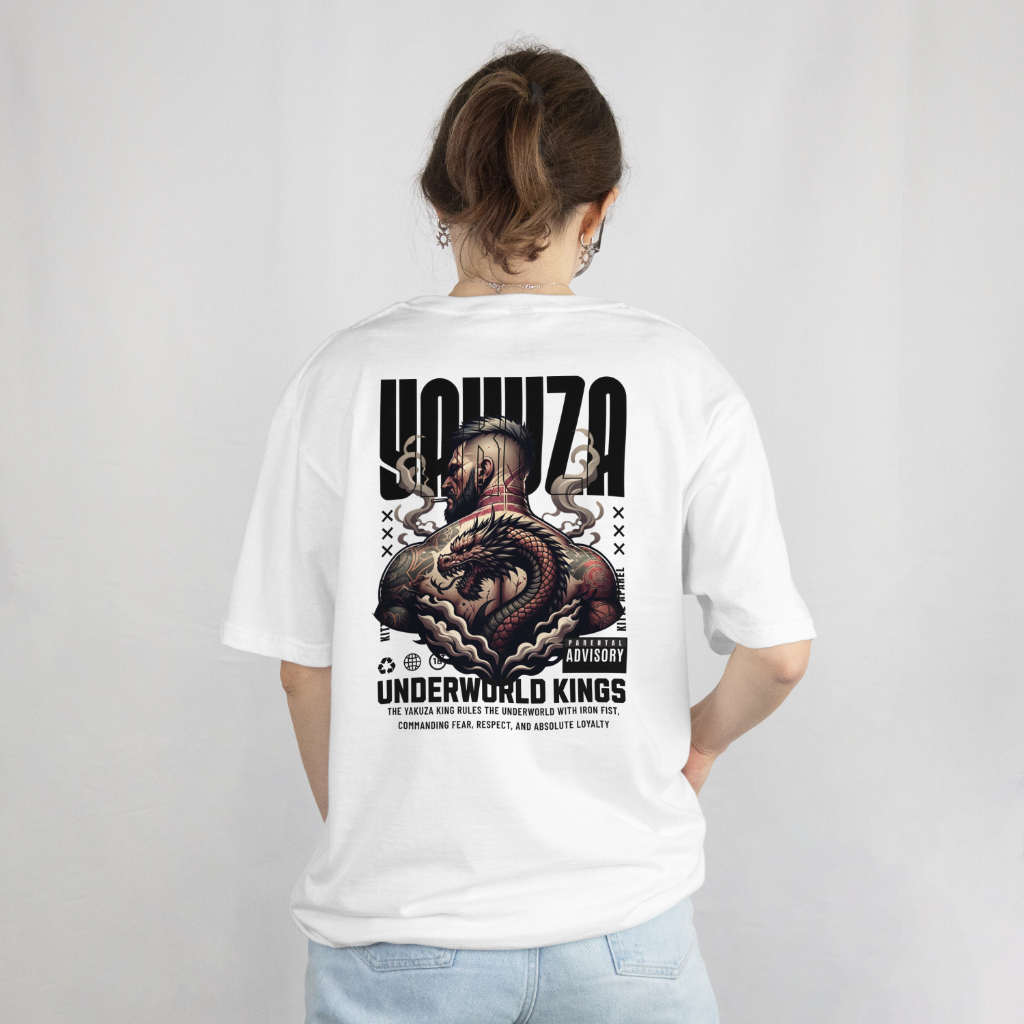 White Yakuza Printed Oversize - Image 3