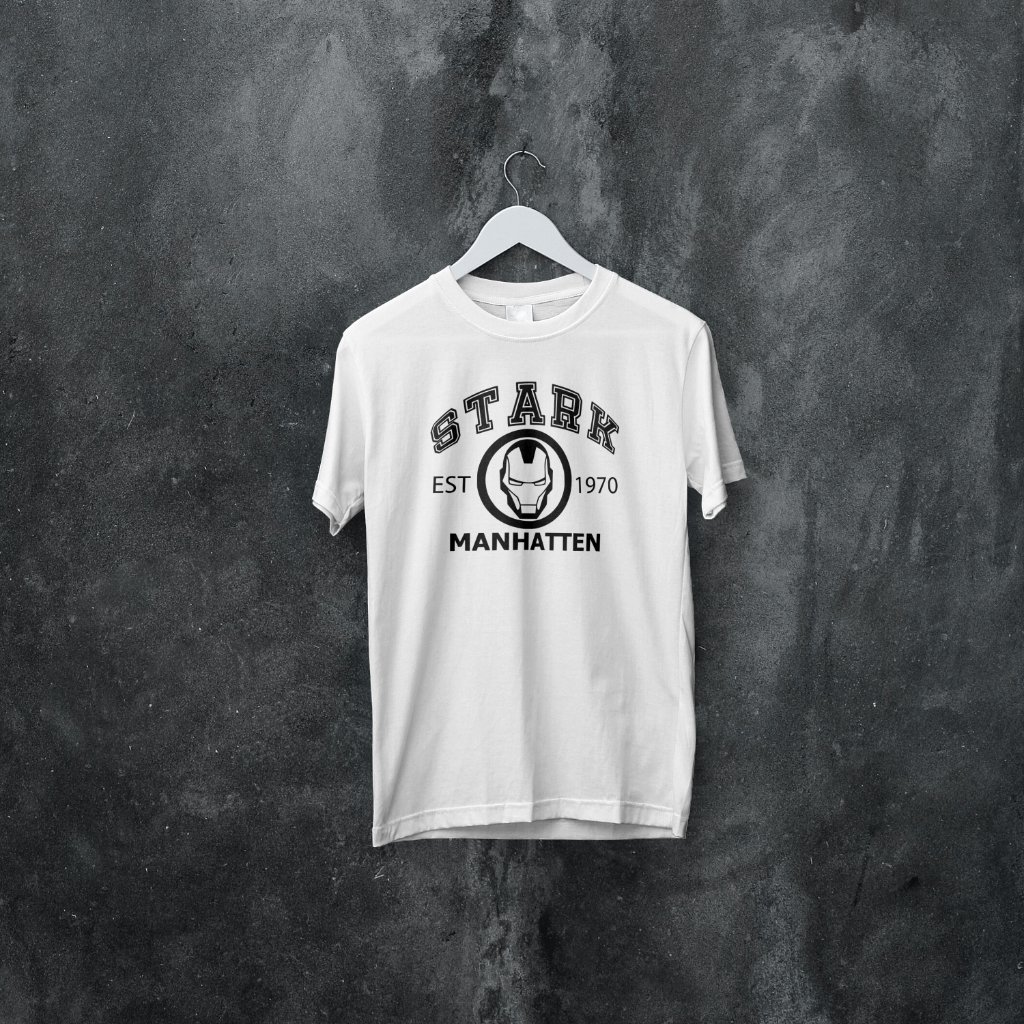 Tony Stark White Front and Back Printed Oversized - Image 3