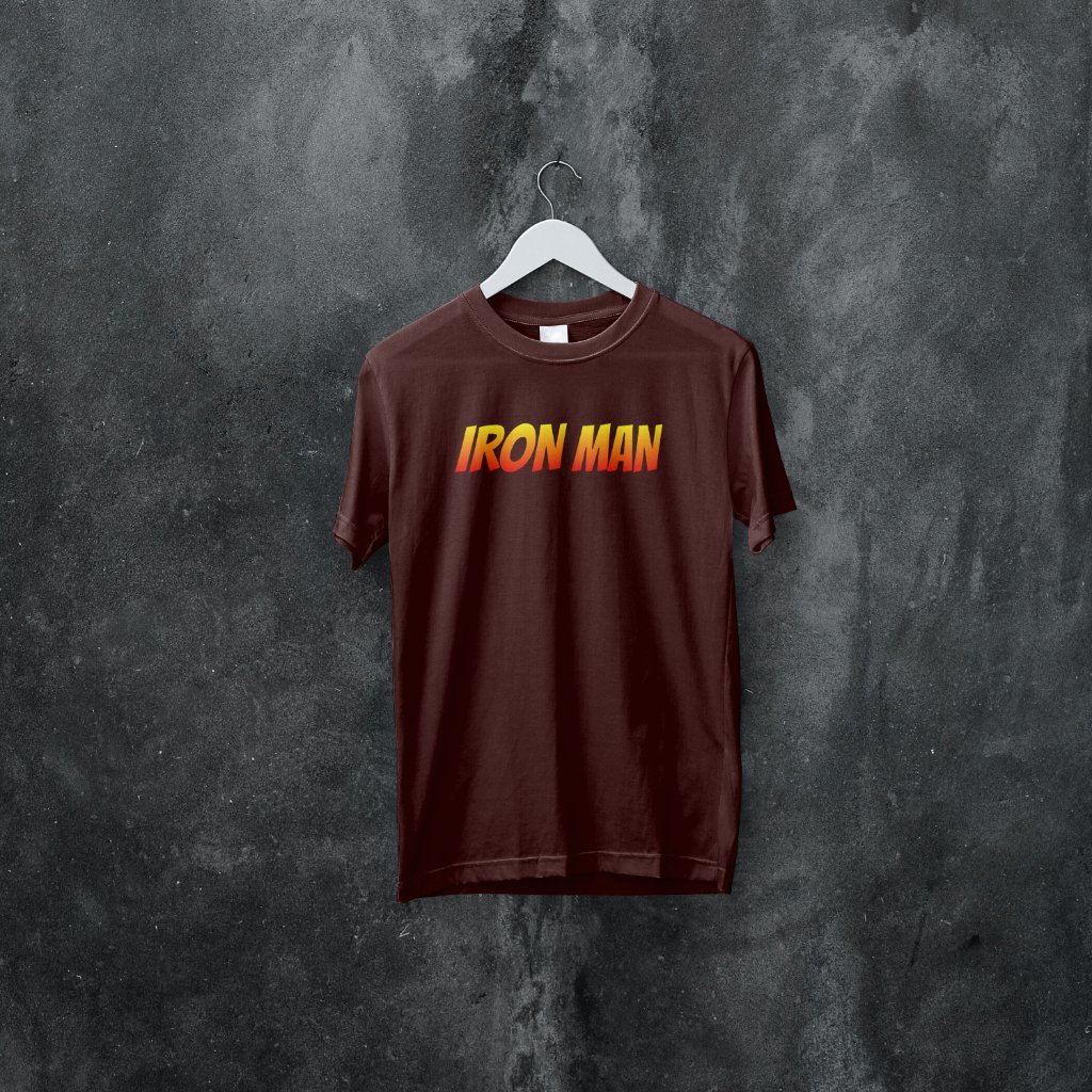 Iron Man Brown Front and Back Printed Oversized - Image 3