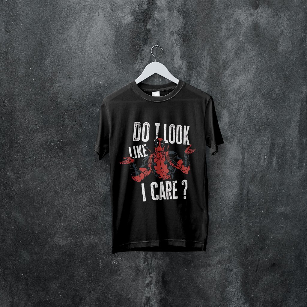 Deadpool Black Front Printed Oversized - Image 2