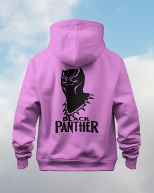 Black Panther Purple Front and Back Printed Hooded Sweatshirt