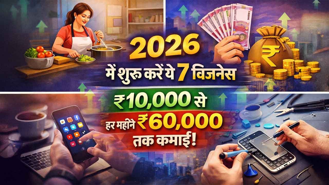 2026 में ₹10,000 से शुरू करें ये 7 बिजनेस, हर महीने ₹60,000 तक कमाई का बड़ा मौका!